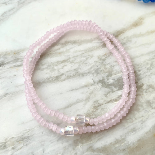 ROSE QUARTZ gemstone single-strand bracelet
