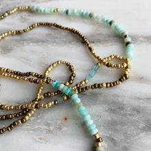Load image into Gallery viewer, BRONZE AND BLUE Peruvian Blue Opal 'wristlace'