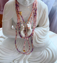 Load image into Gallery viewer, ROSE GOLD beaded 'wristlace' with vintage beads