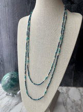 Load image into Gallery viewer, TURQUOISE AND NAVY beaded wristlace