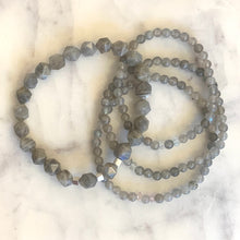 Load image into Gallery viewer, GRAY MOONSTONE gemstone single-strand bracelet
