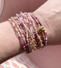 Load image into Gallery viewer, ROSE GOLD beaded 'wristlace' with vintage beads
