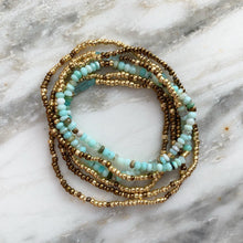 Load image into Gallery viewer, BRONZE AND BLUE Peruvian Blue Opal 'wristlace'