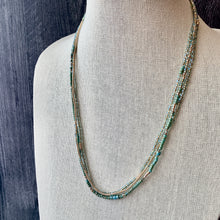 Load image into Gallery viewer, TURQUOISE AND GOLD beaded 'wristlace'