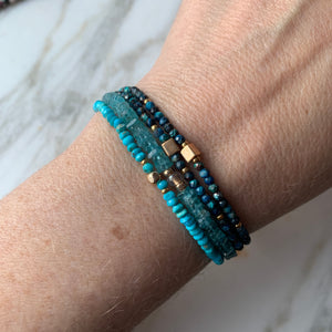TURQUOISE gemstone single-strand bracelet