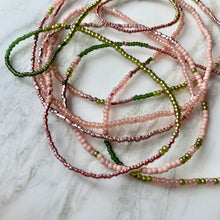 Load image into Gallery viewer, OLIVE AND PINK beaded wristlace