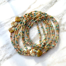Load image into Gallery viewer, TURQUOISE AND CHARTREUSE wristlace (wrap bracelet/necklace)