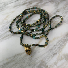 Load image into Gallery viewer, OLIVE SKULLY beaded 'wristlace'