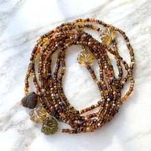 Load image into Gallery viewer, CLASSIC TORTOISE beaded wrap bracelet/necklace with tortoise effect