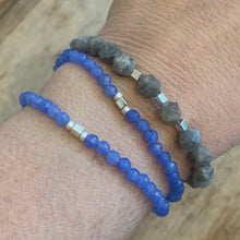Load image into Gallery viewer, BLUE CHALCEDONY gemstone single-strand bracelet
