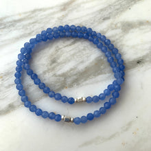Load image into Gallery viewer, BLUE CHALCEDONY gemstone single-strand bracelet