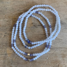 Load image into Gallery viewer, BLUE LACE AGATE single-strand gemstone bracelet