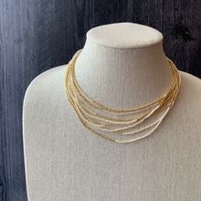 Load image into Gallery viewer, IVORY AND GOLD beaded wrap bracelet / 'wristlace'