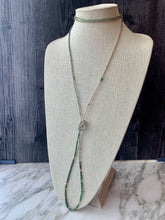 Load image into Gallery viewer, TURQUOISE AND GOLD beaded 'wristlace'