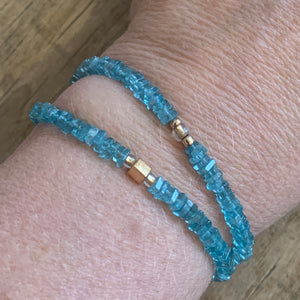 APATITE gemstone single-strand bracelet