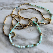 Load image into Gallery viewer, BRONZE AND BLUE Peruvian Blue Opal 'wristlace'
