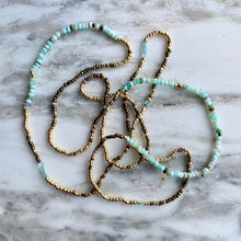 Load image into Gallery viewer, BRONZE AND BLUE Peruvian Blue Opal 'wristlace'