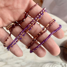 Load image into Gallery viewer, GARNET AMETHYST BEAUTY beaded gemstone 'wristlace'