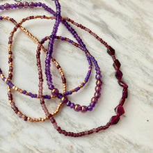 Load image into Gallery viewer, GARNET AMETHYST BEAUTY beaded gemstone 'wristlace'