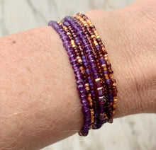 Load image into Gallery viewer, GARNET AMETHYST BEAUTY beaded gemstone 'wristlace'