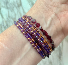Load image into Gallery viewer, GARNET AMETHYST BEAUTY beaded gemstone 'wristlace'
