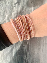 Load image into Gallery viewer, PINK OPAL LUXURY beaded gemstone 'wristlace'