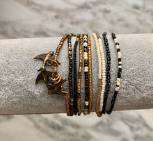 Load image into Gallery viewer, BLACKBIRD FLY beaded 'wristlace' with charms