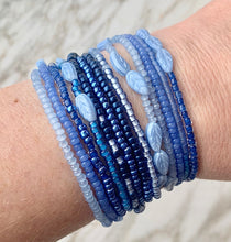 Load image into Gallery viewer, AQUAMARINE DREAMS beaded gemstone 'wristlace'