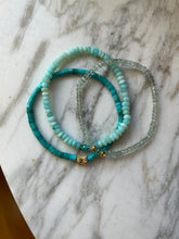 Load image into Gallery viewer, GENUINE TURQUOISE gemstone single-strand bracelet with gold-plated bead
