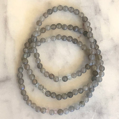 GRAY MOONSTONE gemstone single-strand bracelet