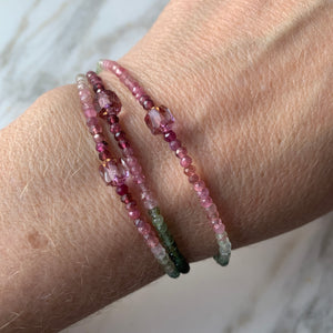 SHADED TOURMALINE single-strand gemstone bracelet