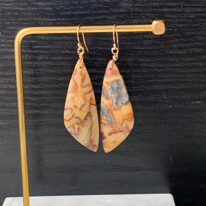 CRAZY LACE AGATE EARRINGS One of a kind!