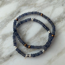 Load image into Gallery viewer, IOLITE denim-blue gemstone single-strand bracelet
