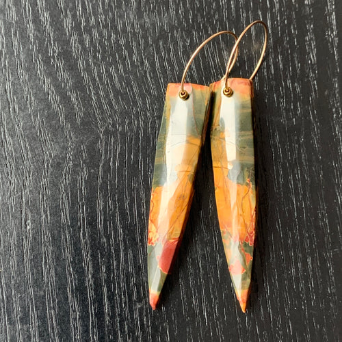 DRAMATIC JASPER EARRINGS One of a kind!