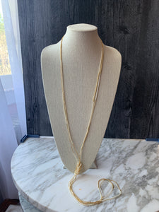 IVORY AND GOLD beaded wrap bracelet / 'wristlace'