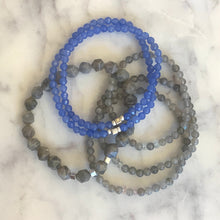 Load image into Gallery viewer, BLUE CHALCEDONY gemstone single-strand bracelet