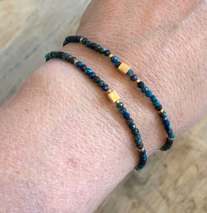 CHRYSCOLLA gemstone single-strand bracelet