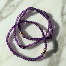 Load image into Gallery viewer, AMETHYST gemstone single-strand bracelet