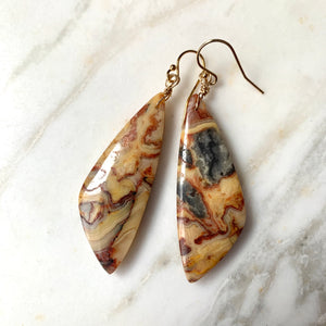 CRAZY LACE AGATE EARRINGS One of a kind!