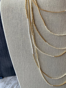 IVORY AND GOLD beaded wrap bracelet / 'wristlace'