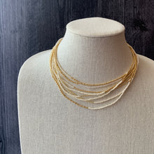 Load image into Gallery viewer, IVORY AND GOLD beaded wrap bracelet / &#39;wristlace&#39;