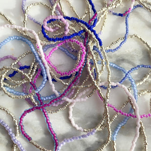 PERIWINKLE SKINNY Extra-fine beaded 'wristlace'