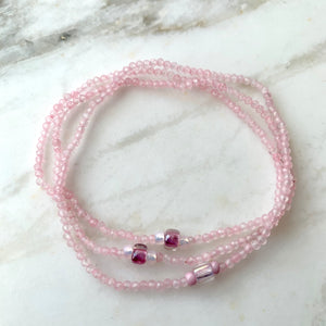 ROSE QUARTZ gemstone single-strand bracelet