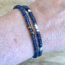 Load image into Gallery viewer, IOLITE denim-blue gemstone single-strand bracelet