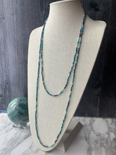 Load image into Gallery viewer, TURQUOISE AND NAVY beaded wristlace