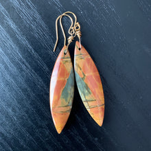 Load image into Gallery viewer, PICASSO JASPER and 14k goldfill earrings