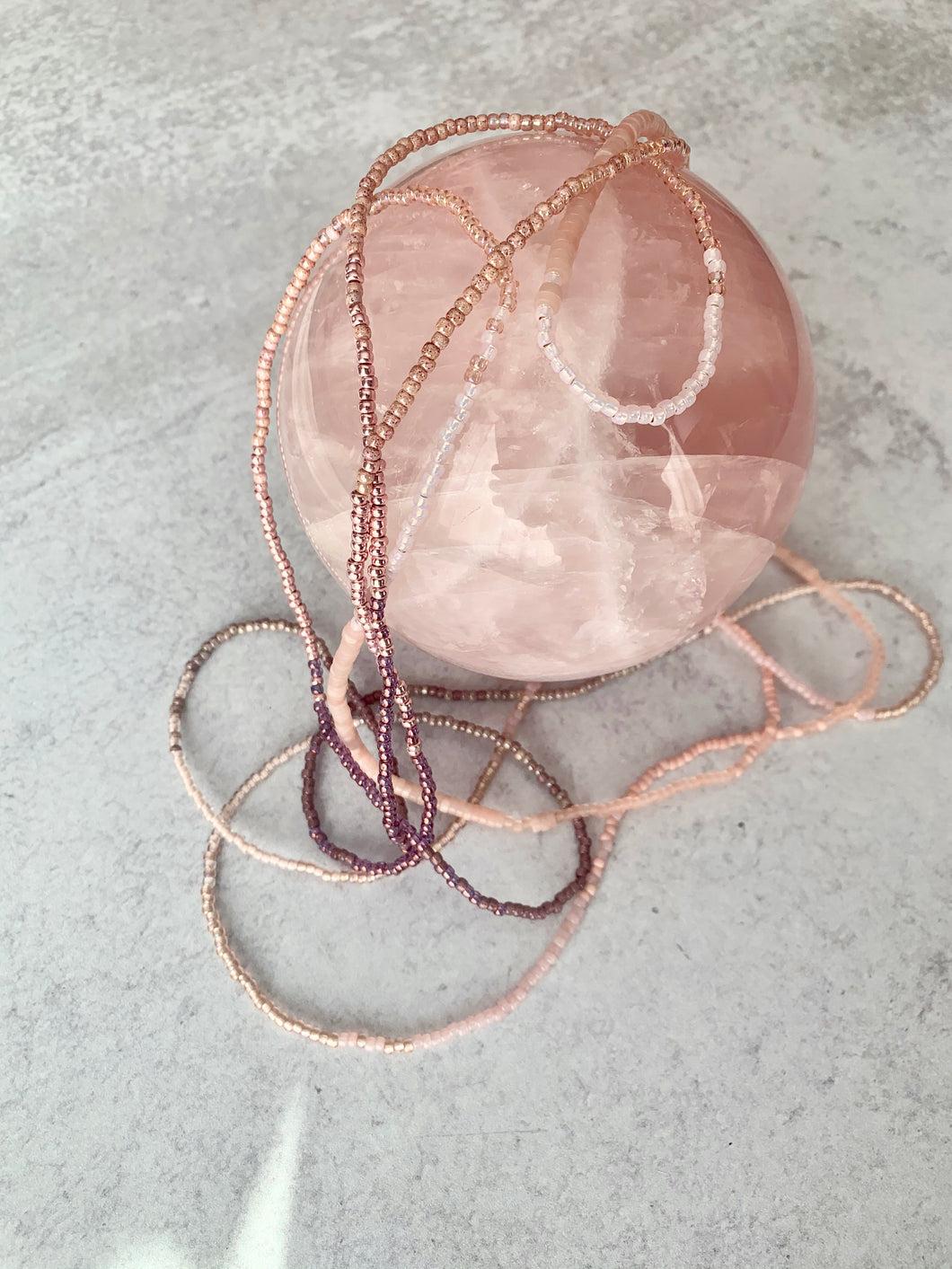 PINK OPAL LUXURY beaded gemstone 'wristlace'