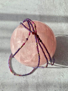 RAINBOW GARNET beaded gemstone 'wristlace'