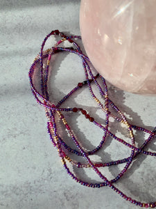 RAINBOW GARNET beaded gemstone 'wristlace'