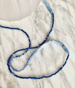 DENIM OPAL gemstone beaded 'wristlace'
